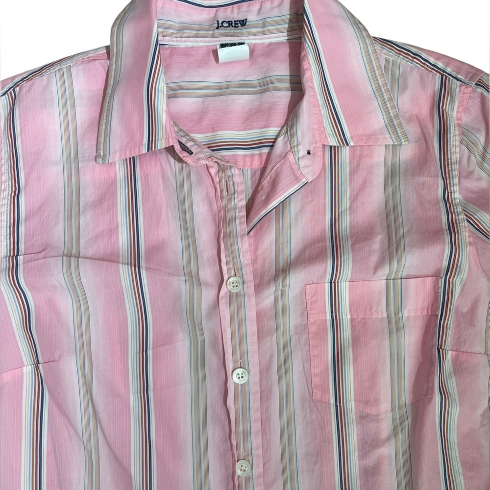 J Crew Classic Pink Poplin Cotton Button Down Slim Fit Sz M Collared Shirt Top - Picture 11 of 14
